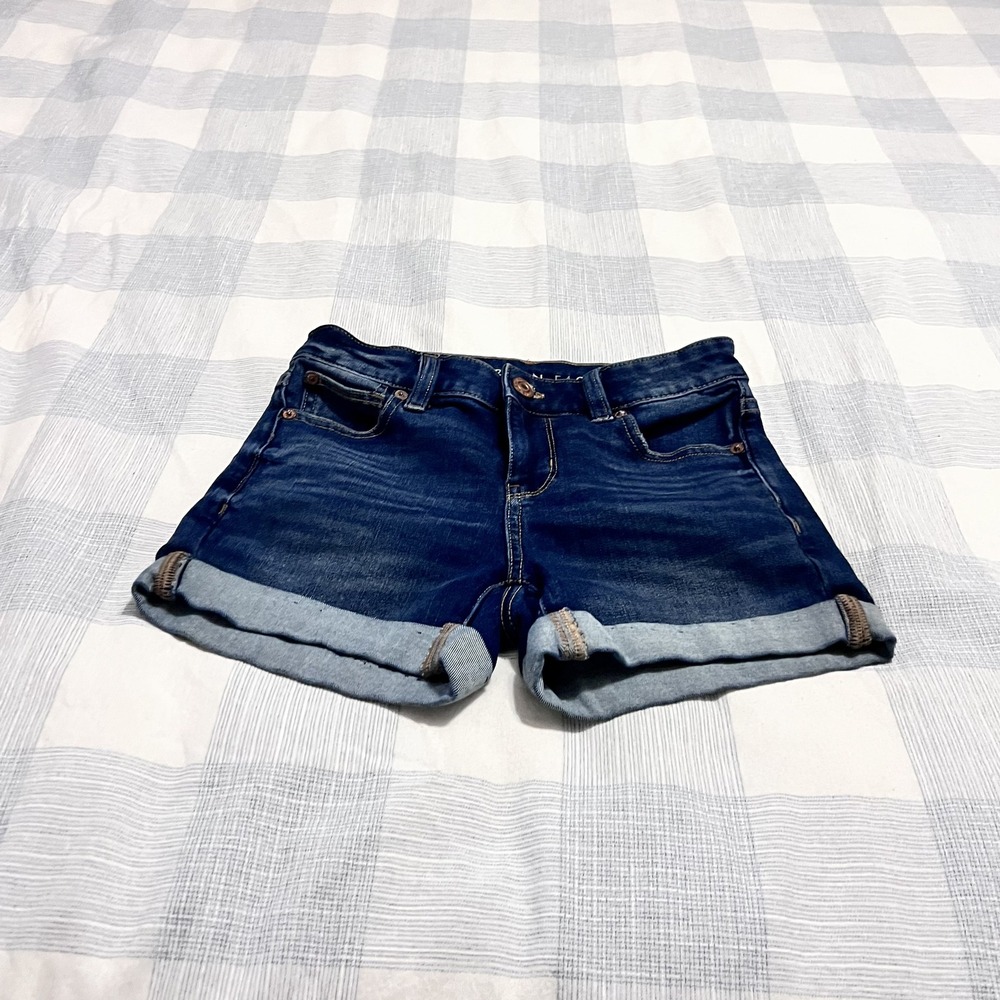 American Eagle Midi Super Stretch X Jean Shorts Size 0 Women
